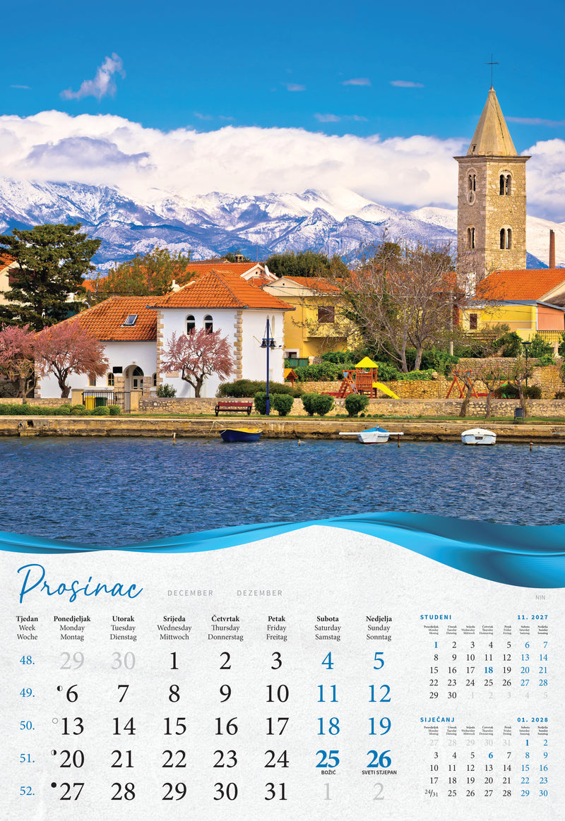 Promotivni zidni kalendar Biserna Dalmacija