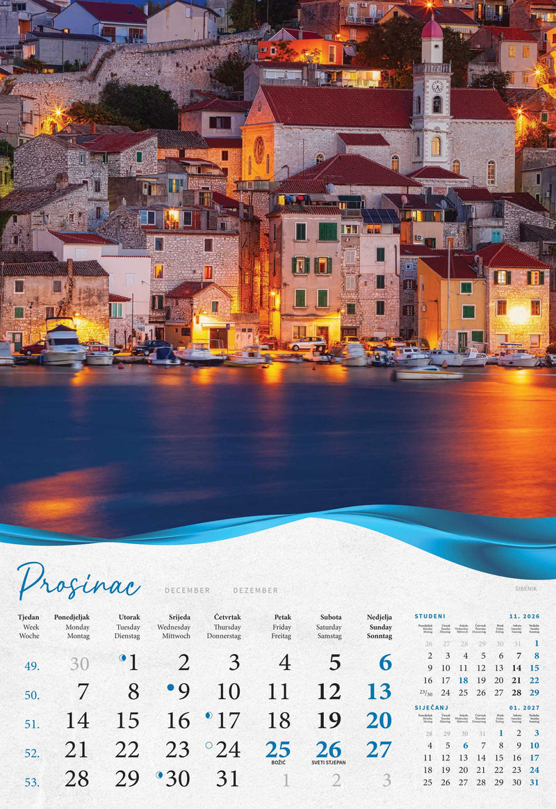 Promotivni zidni kalendar Biserna Dalmacija