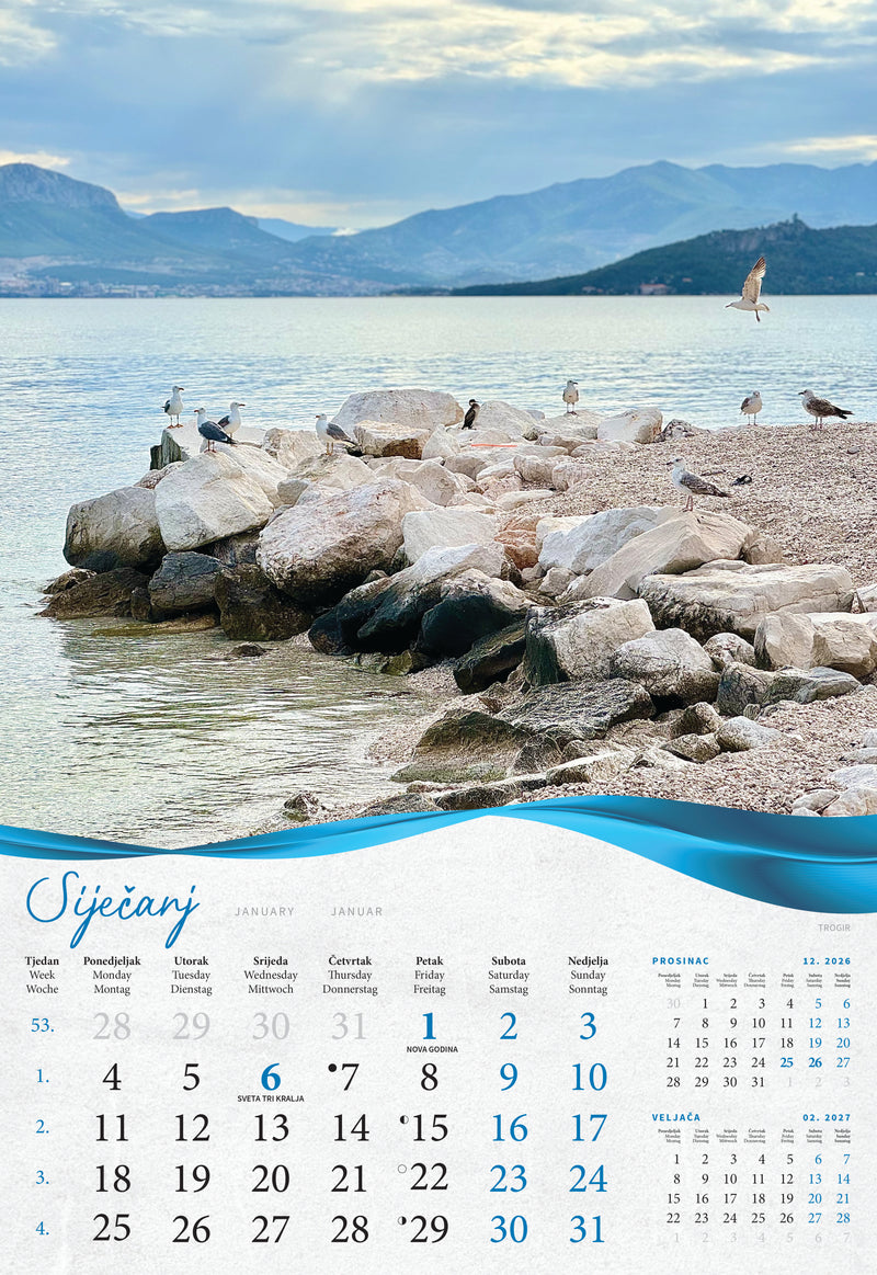 Promotivni zidni kalendar Biserna Dalmacija