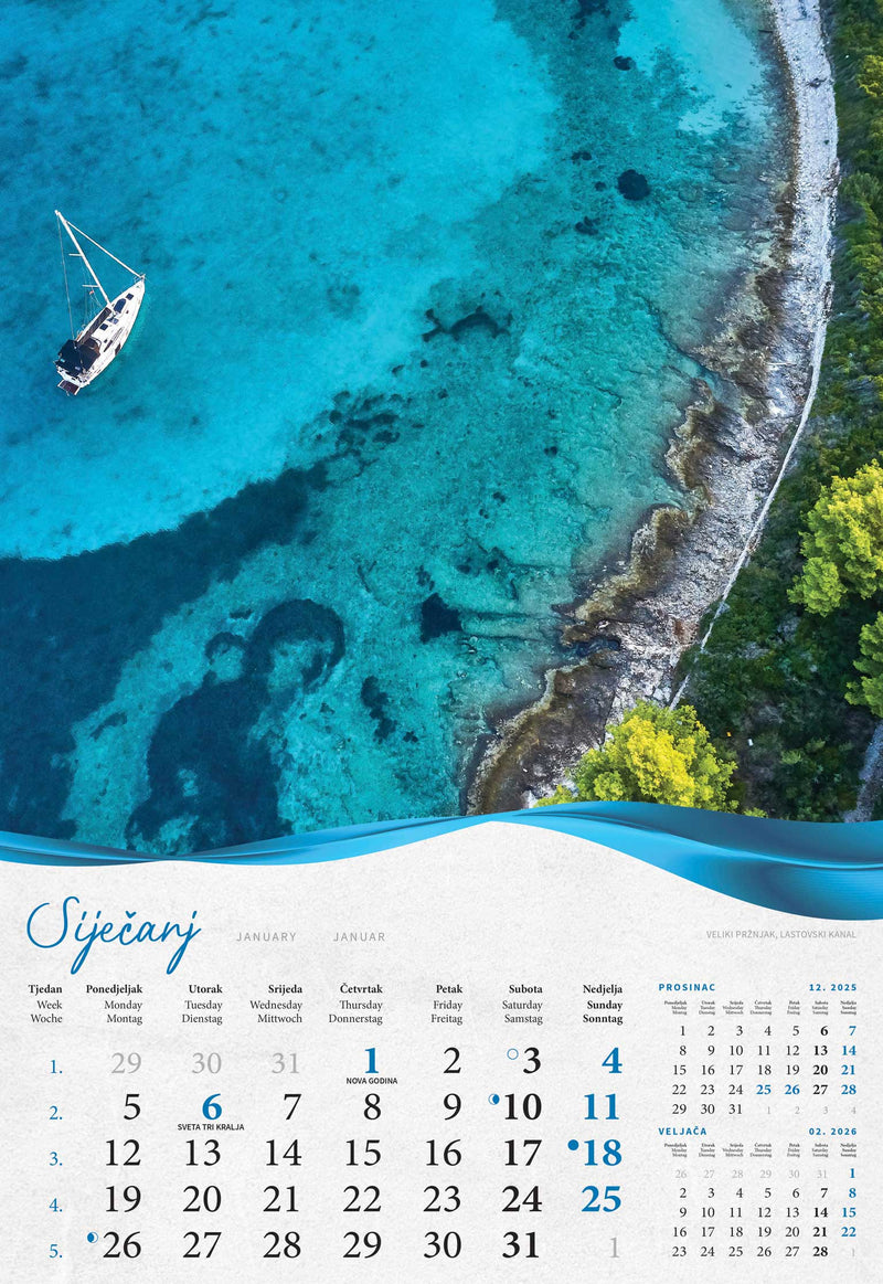 Promotivni zidni kalendar Biserna Dalmacija