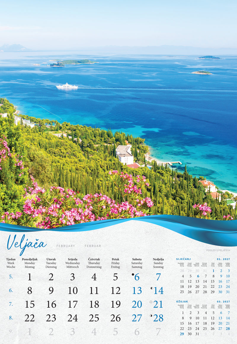 Promotivni zidni kalendar Biserna Dalmacija