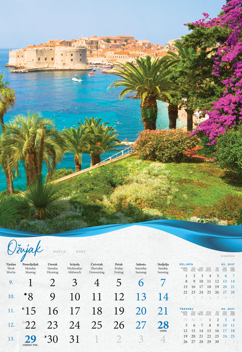 Promotivni zidni kalendar Biserna Dalmacija