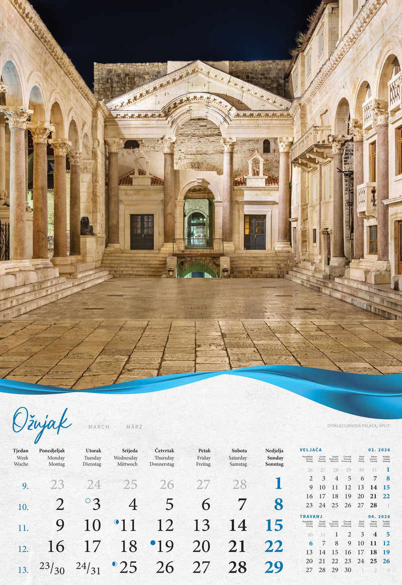 Promotivni zidni kalendar Biserna Dalmacija