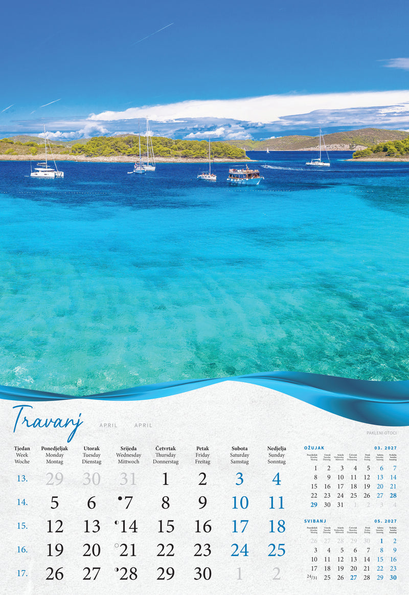 Promotivni zidni kalendar Biserna Dalmacija