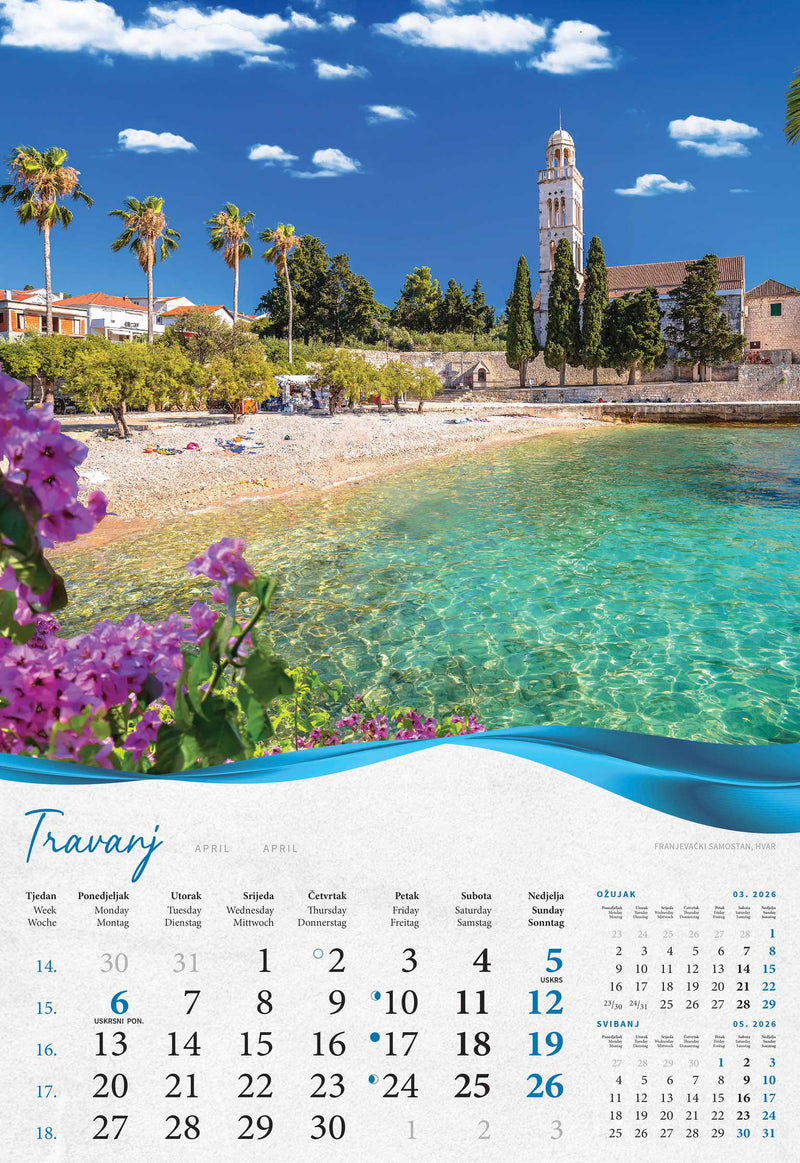 Promotivni zidni kalendar Biserna Dalmacija