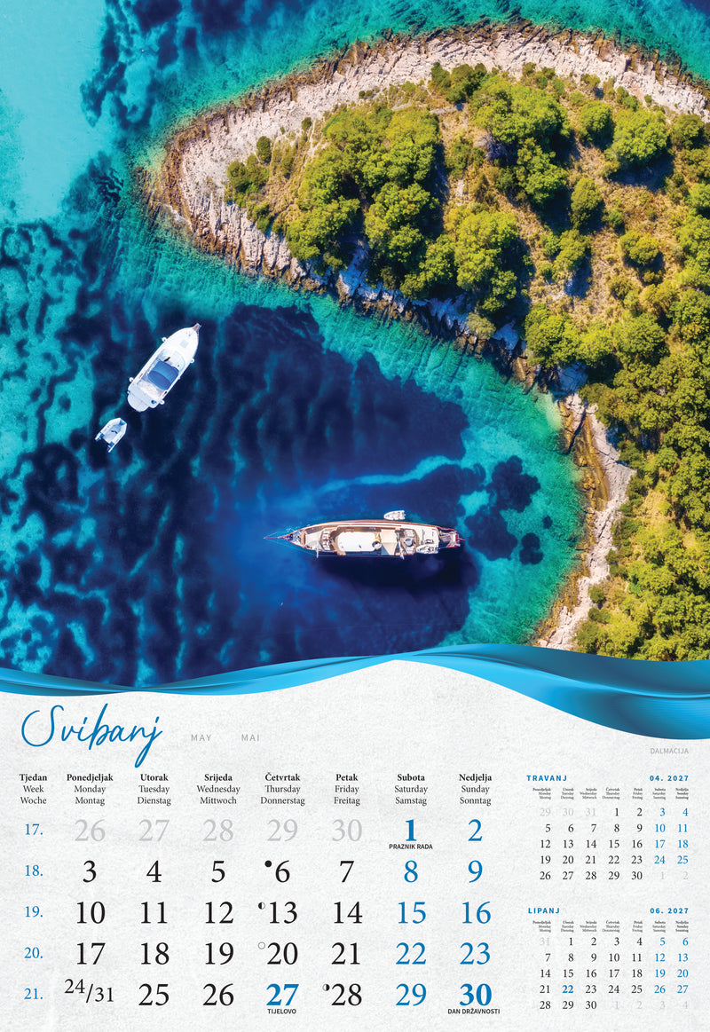 Promotivni zidni kalendar Biserna Dalmacija