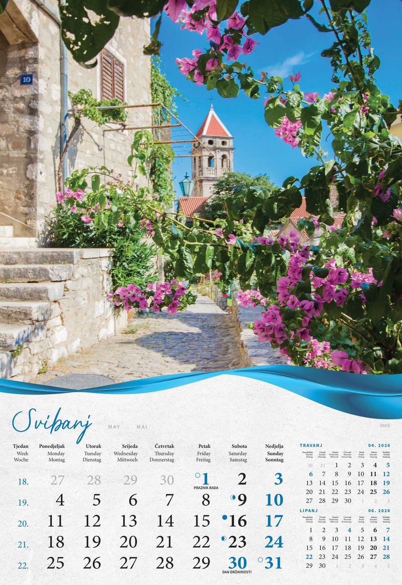 Promotivni zidni kalendar Biserna Dalmacija