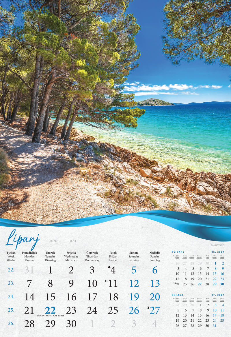 Promotivni zidni kalendar Biserna Dalmacija