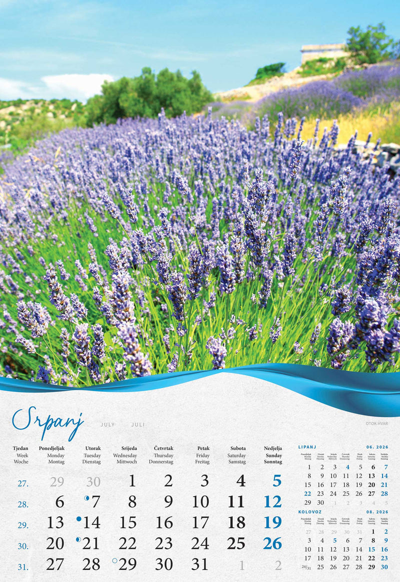 Promotivni zidni kalendar Biserna Dalmacija