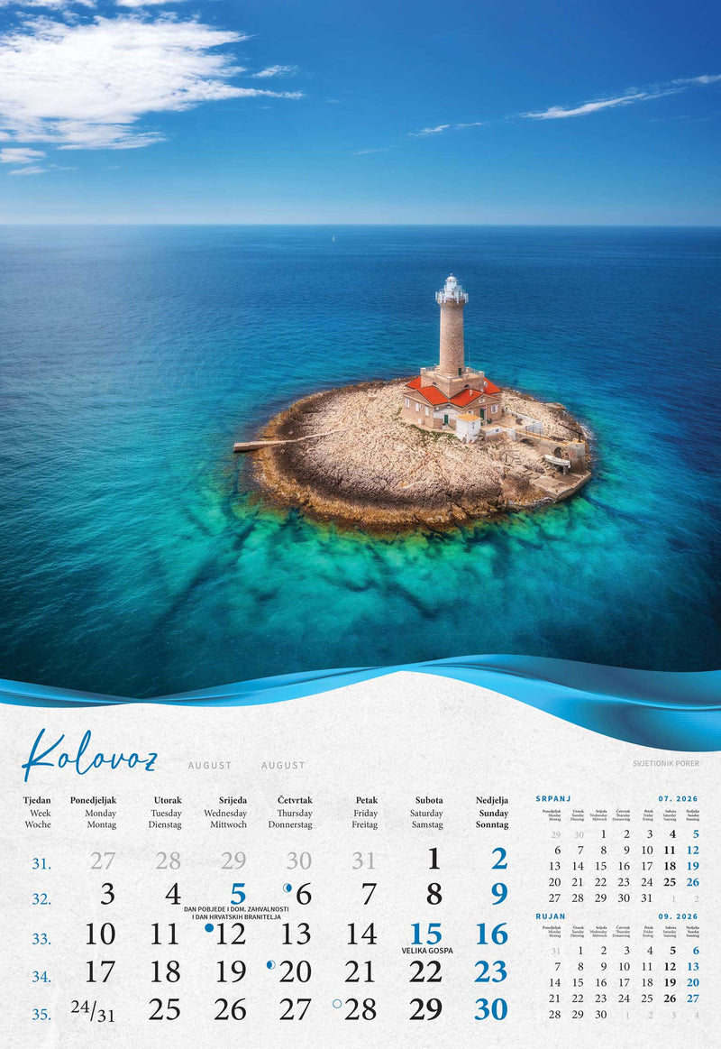 Promotivni zidni kalendar Biserna Dalmacija