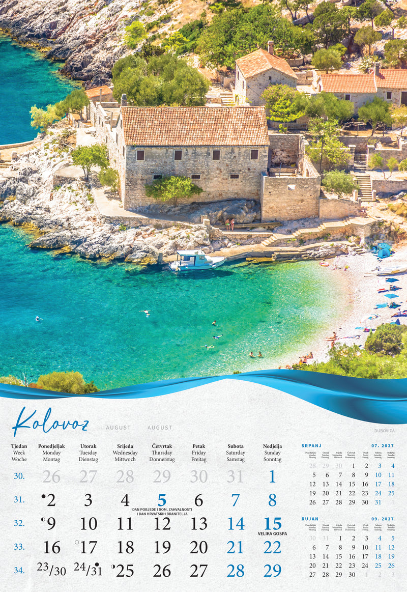 Promotivni zidni kalendar Biserna Dalmacija