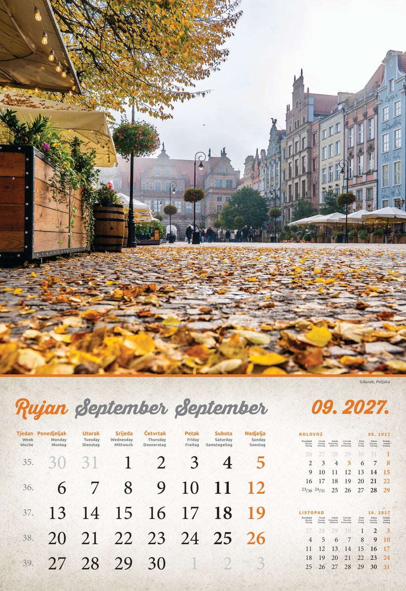 Promotivni zidni kalendar Vintage gradovi