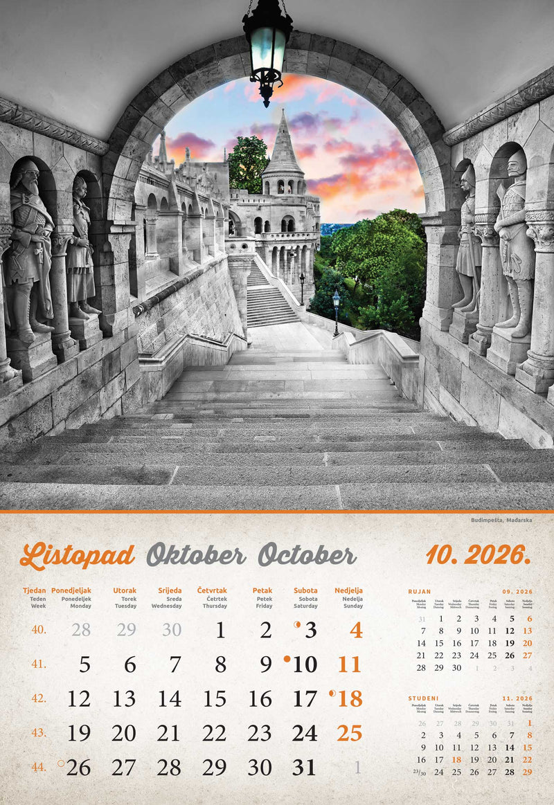 Promotivni zidni kalendar Vintage gradovi