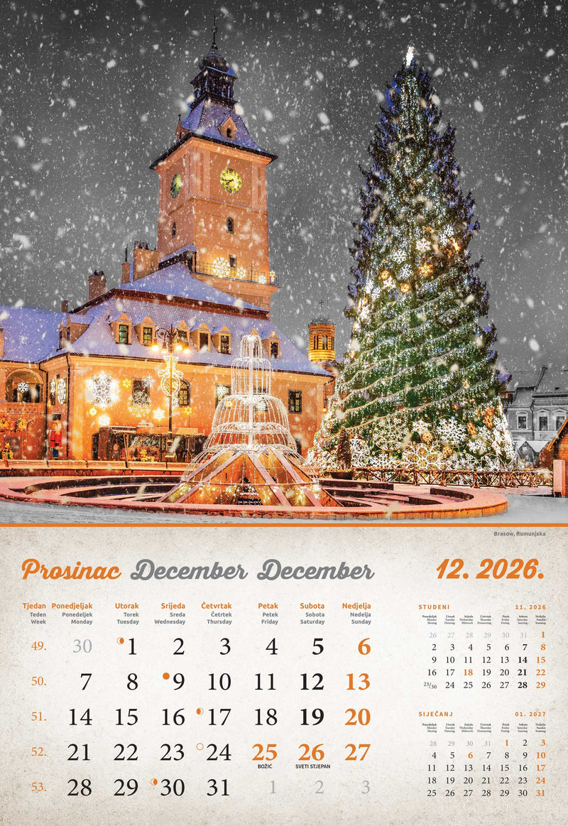 Promotivni zidni kalendar Vintage gradovi