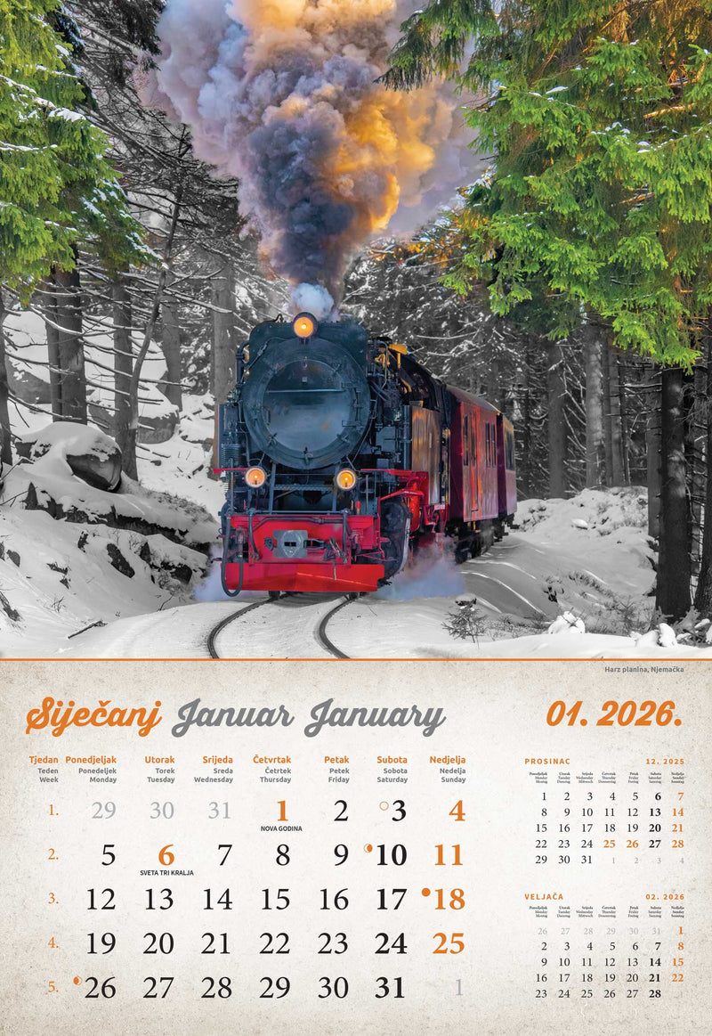 Promotivni zidni kalendar Vintage gradovi