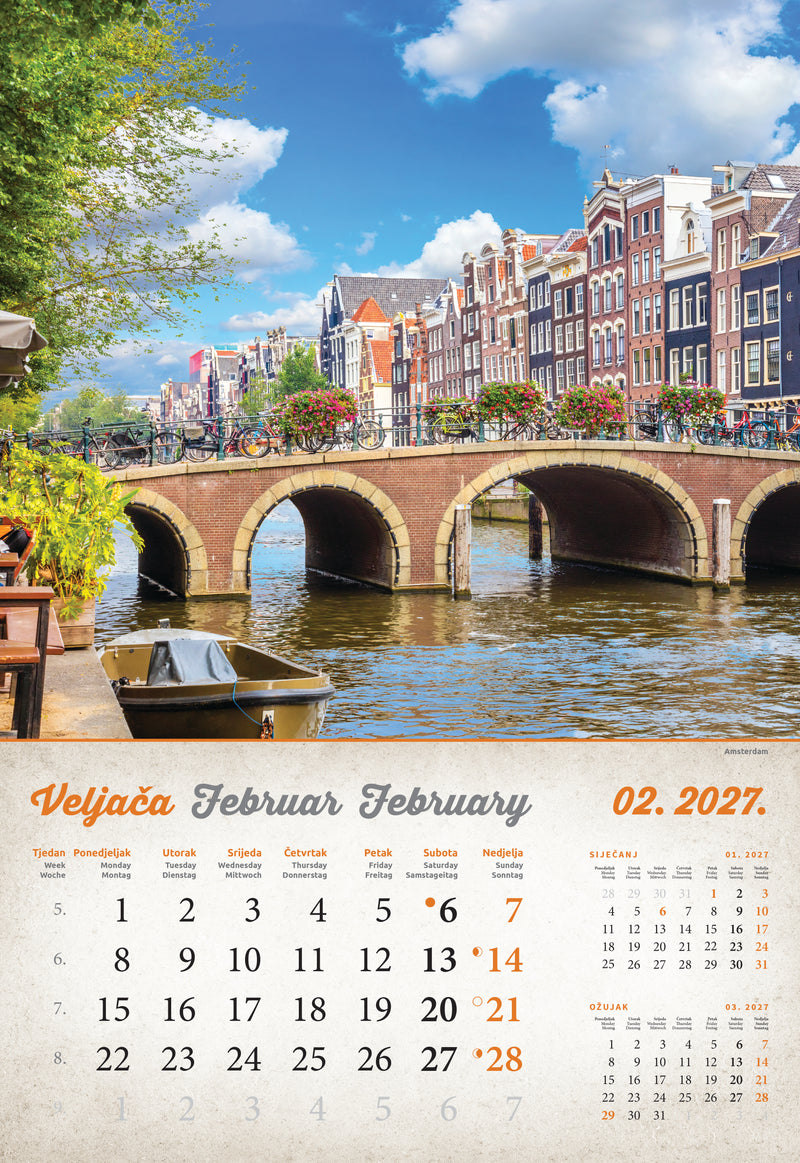 Promotivni zidni kalendar Vintage gradovi