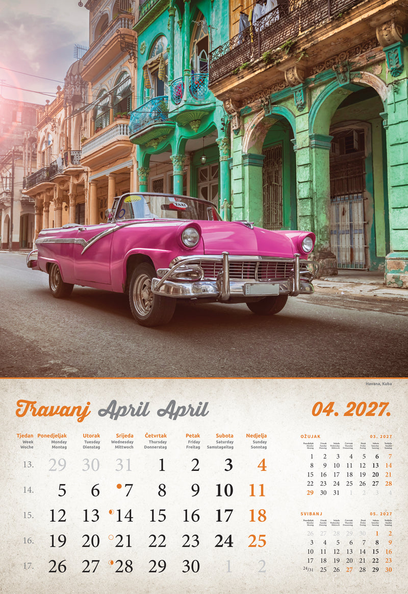 Promotivni zidni kalendar Vintage gradovi