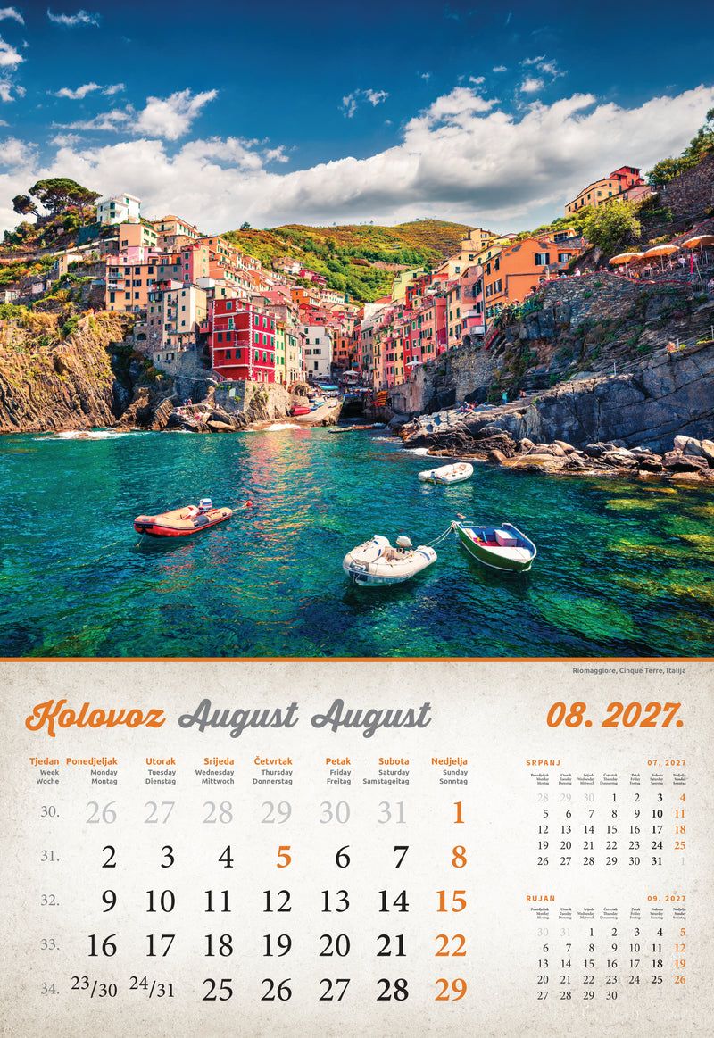 Promotivni zidni kalendar Vintage gradovi