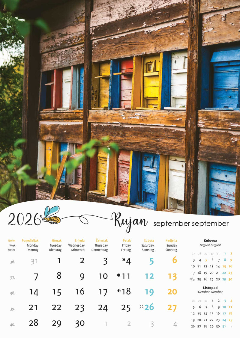 Promotivni zidni kalendar Pčele