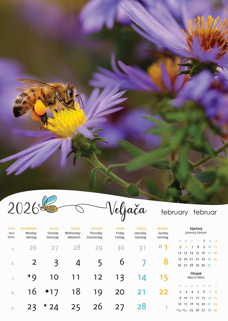 Promotivni zidni kalendar Pčele
