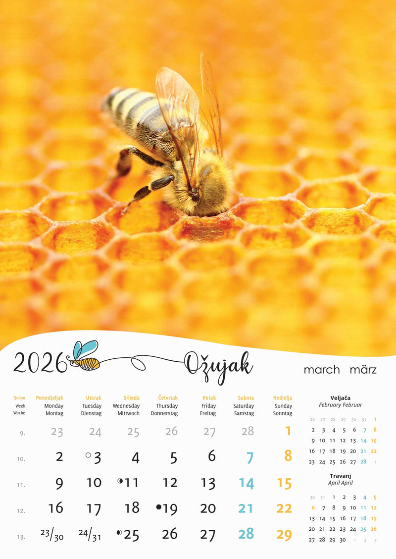 Promotivni zidni kalendar Pčele