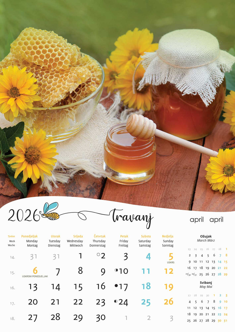 Promotivni zidni kalendar Pčele