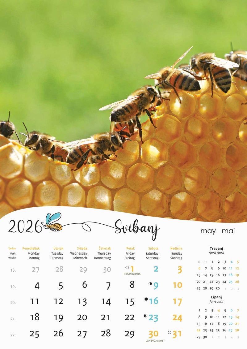 Promotivni zidni kalendar Pčele