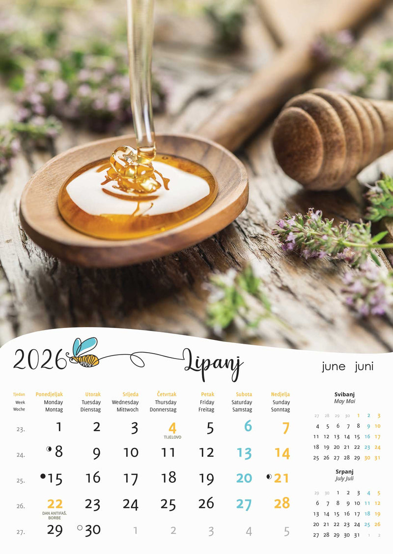Promotivni zidni kalendar Pčele