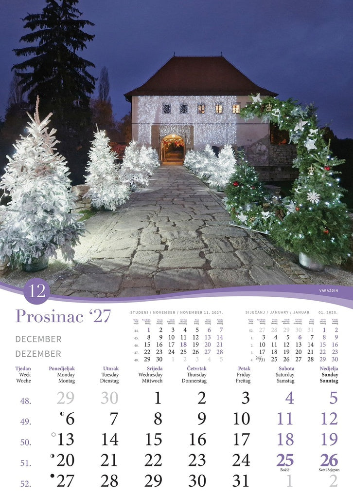 Promotivni zidni kalendar Romantična Hrvatska