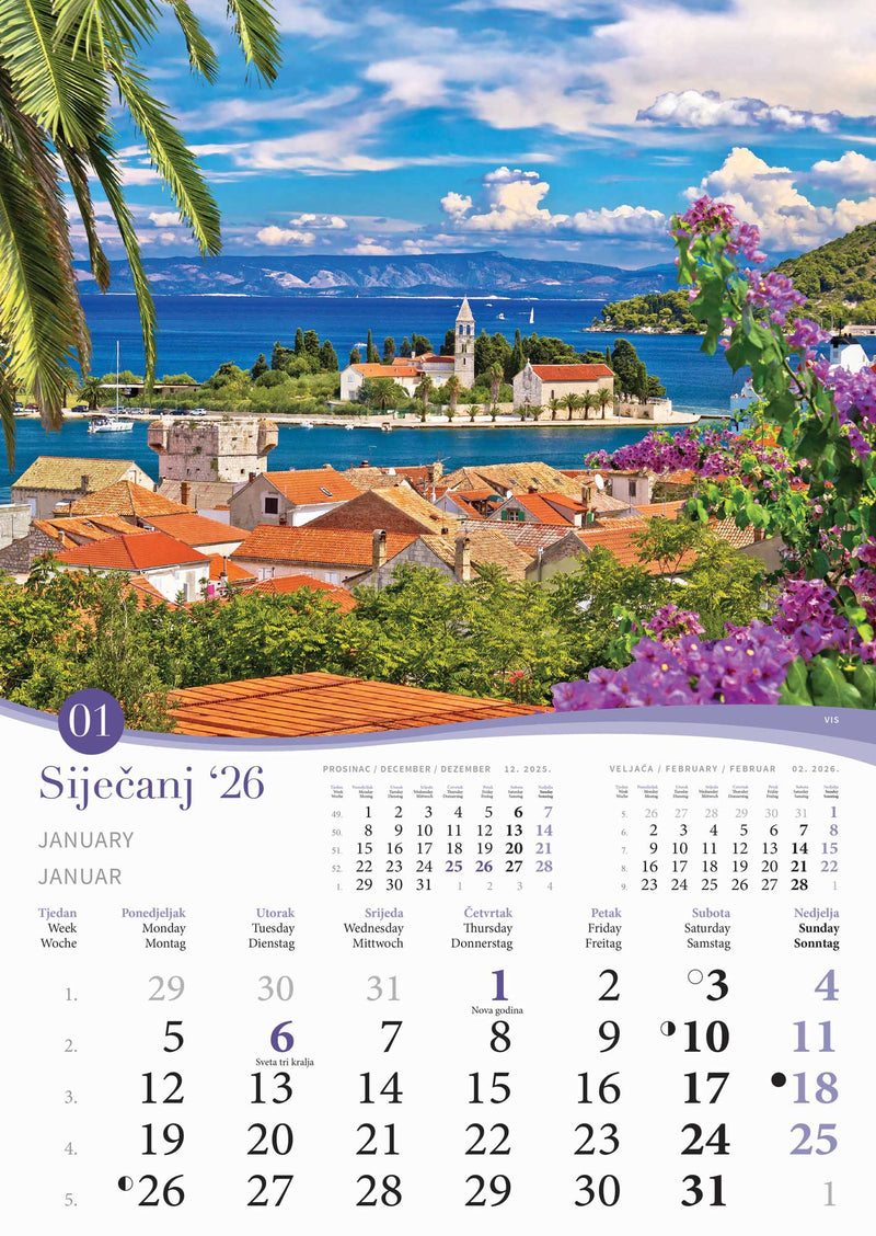 Promotivni zidni kalendar Romantična Hrvatska