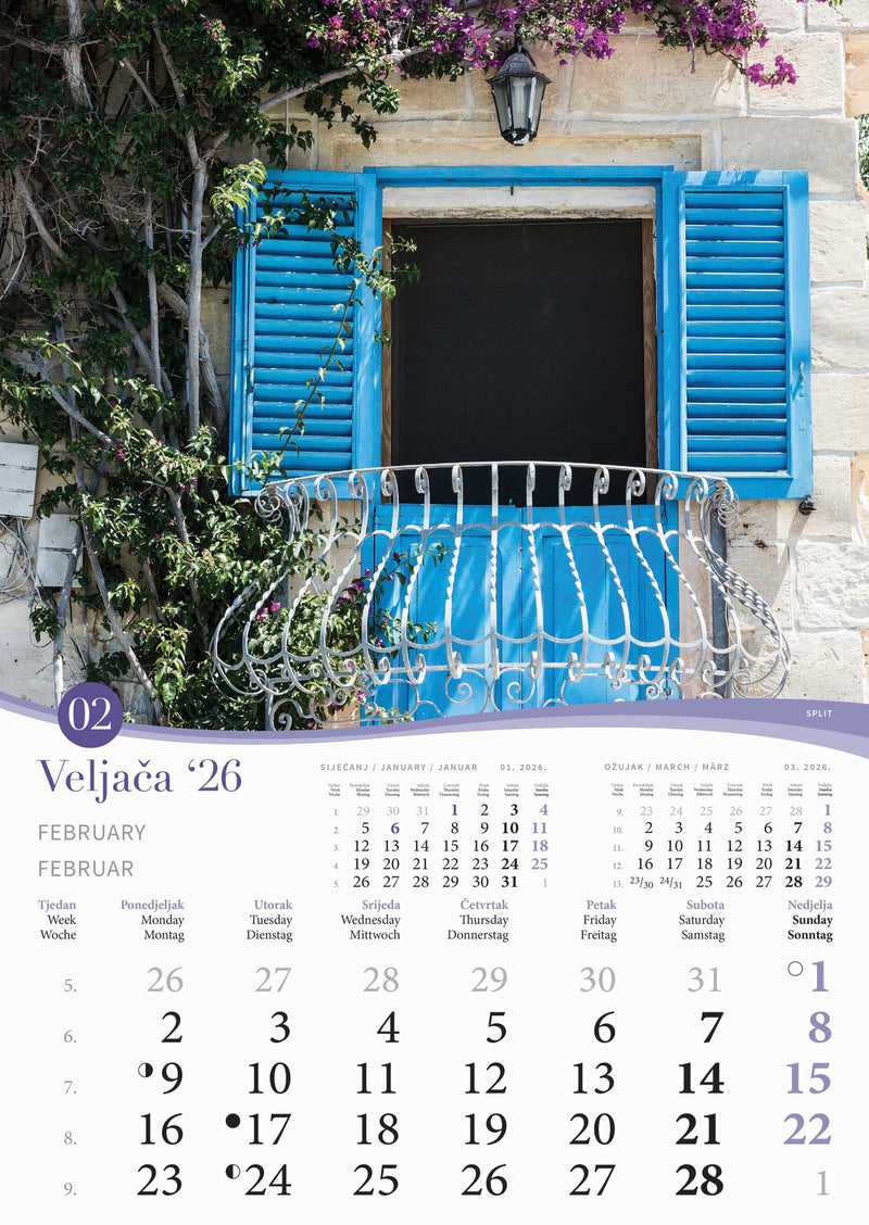 Promotivni zidni kalendar Romantična Hrvatska