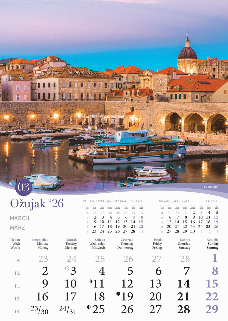 Promotivni zidni kalendar Romantična Hrvatska
