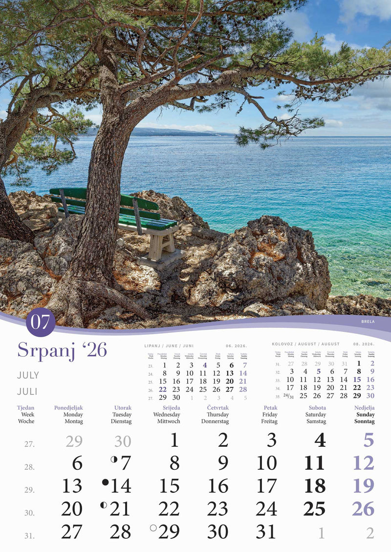 Promotivni zidni kalendar Romantična Hrvatska