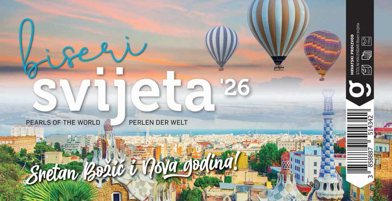 Promotivni stolni kalendar čestitka - biseri svijeta