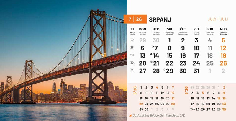 Promotivni stolni kalendar čestitka - biseri svijeta