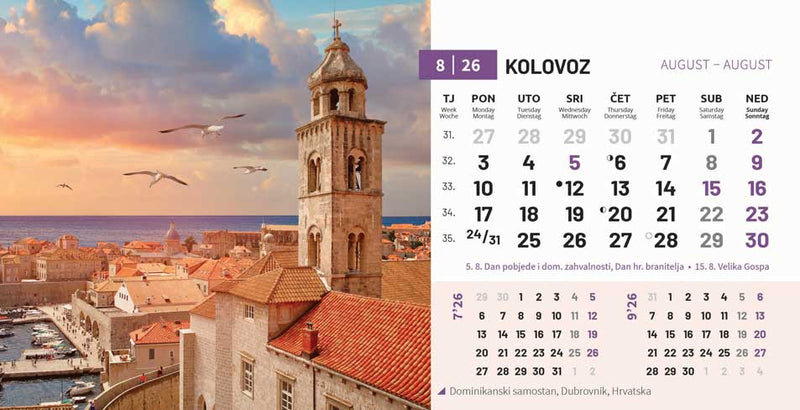 Promotivni stolni kalendar čestitka - biseri svijeta