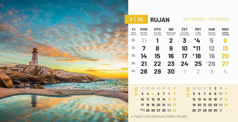 Promotivni stolni kalendar čestitka - biseri svijeta