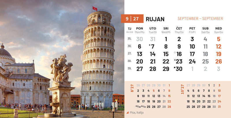 Promotivni stolni kalendar čestitka - biseri svijeta