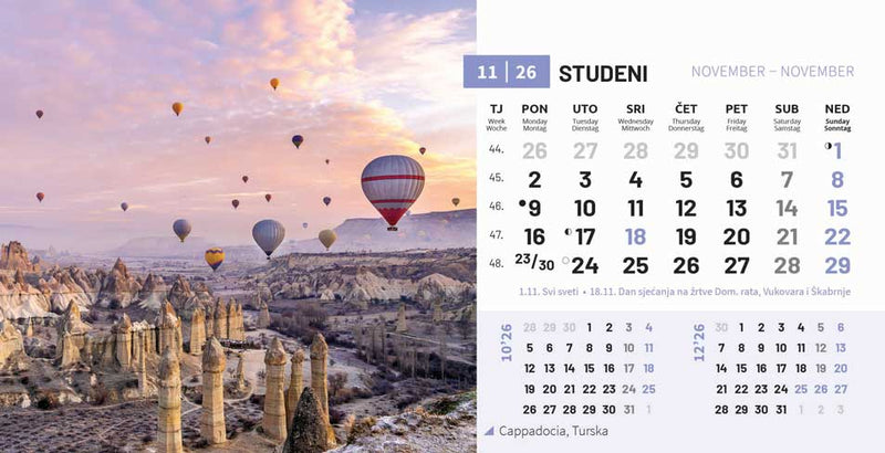 Promotivni stolni kalendar čestitka - biseri svijeta