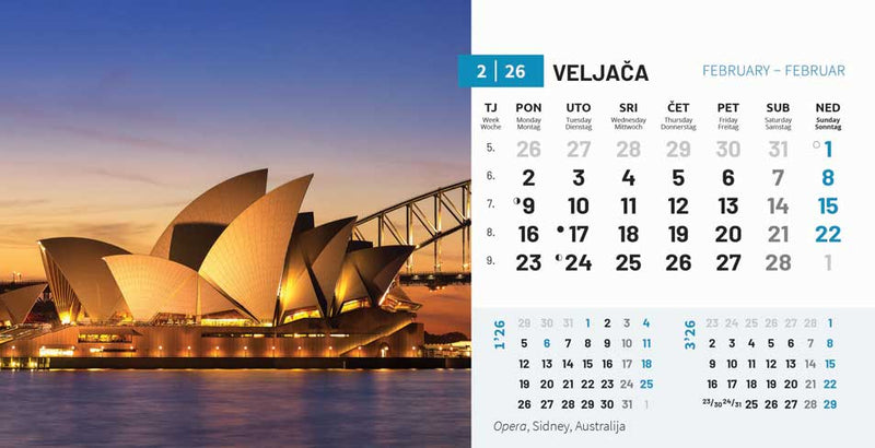 Promotivni stolni kalendar čestitka - biseri svijeta