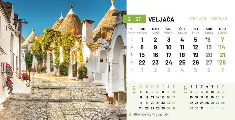 Promotivni stolni kalendar čestitka - biseri svijeta
