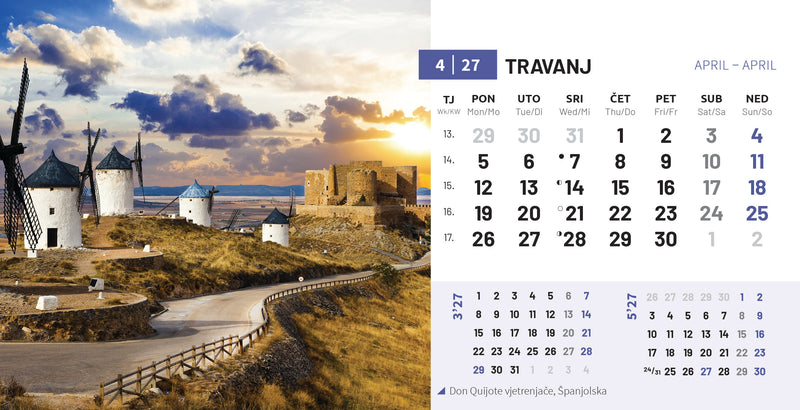 Promotivni stolni kalendar čestitka - biseri svijeta