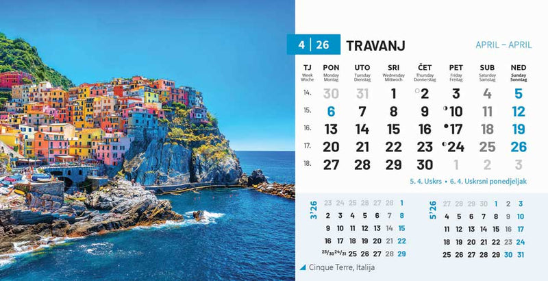 Promotivni stolni kalendar čestitka - biseri svijeta