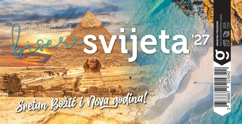Promotivni stolni kalendar čestitka - biseri svijeta