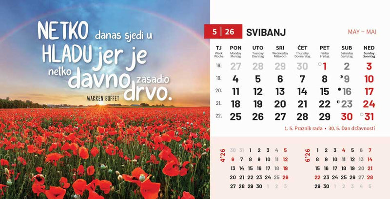 Promotivni stolni kalendar čestitka - motivacijski