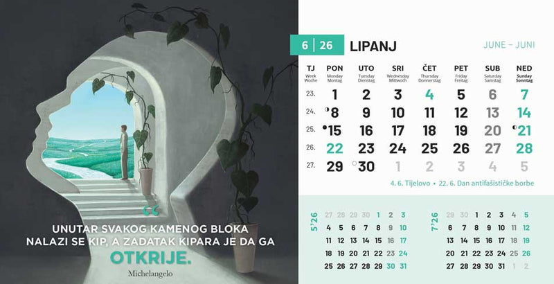 Promotivni stolni kalendar čestitka - motivacijski