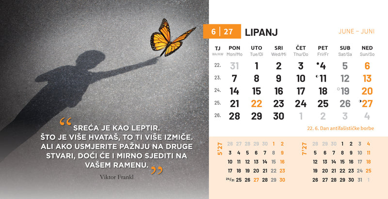 Promotivni stolni kalendar čestitka - motivacijski