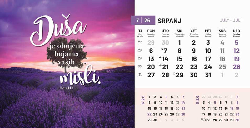 Promotivni stolni kalendar čestitka - motivacijski
