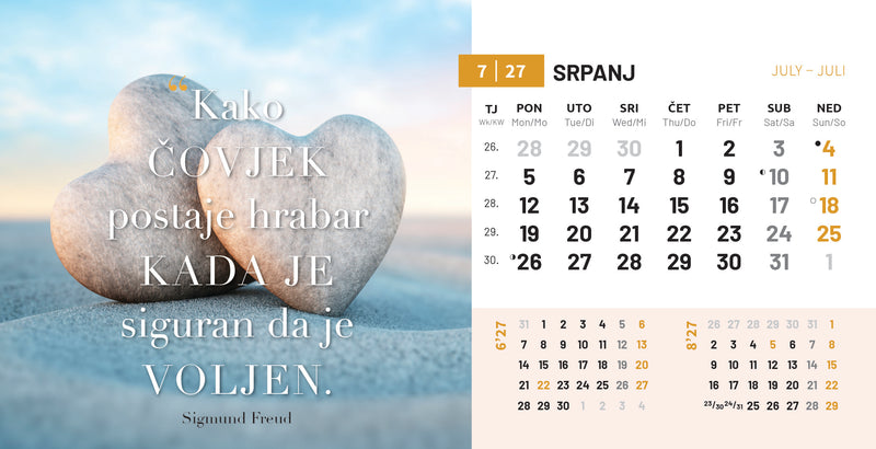 Promotivni stolni kalendar čestitka - motivacijski