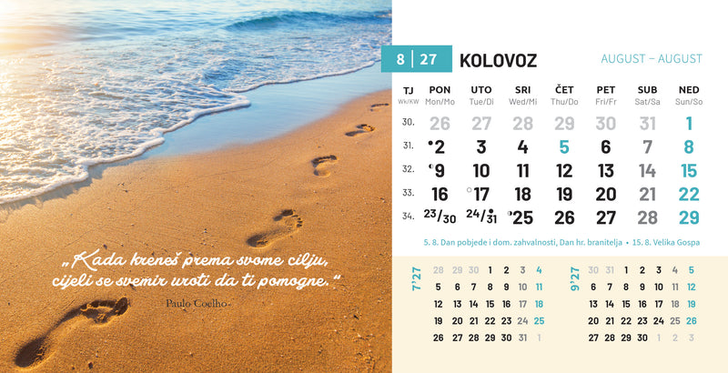 Promotivni stolni kalendar čestitka - motivacijski